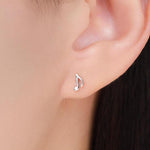 Mismatched Music Notes Stud Earrings in Sterling Silver, Music Symbol Stud Earrings, Cute Fun Earrings for Music Lover