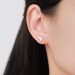 Hummingbird Stud Earrings in Sterling Silver, Silver or Gold, Flying Bird Earrings, Nature Inspired Animal Earrings