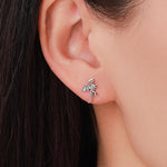 Oxidised Sterling Silver Dragon Fossil Stud Earrings, Oxidised Silver Finish Dino Stud, Quirky Dinosaur Stud, Dinosaur Earrings,
