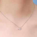 Whale Pendant Necklace in Sterling Silver, Dainty Whale Fish Necklace, Whale Necklace