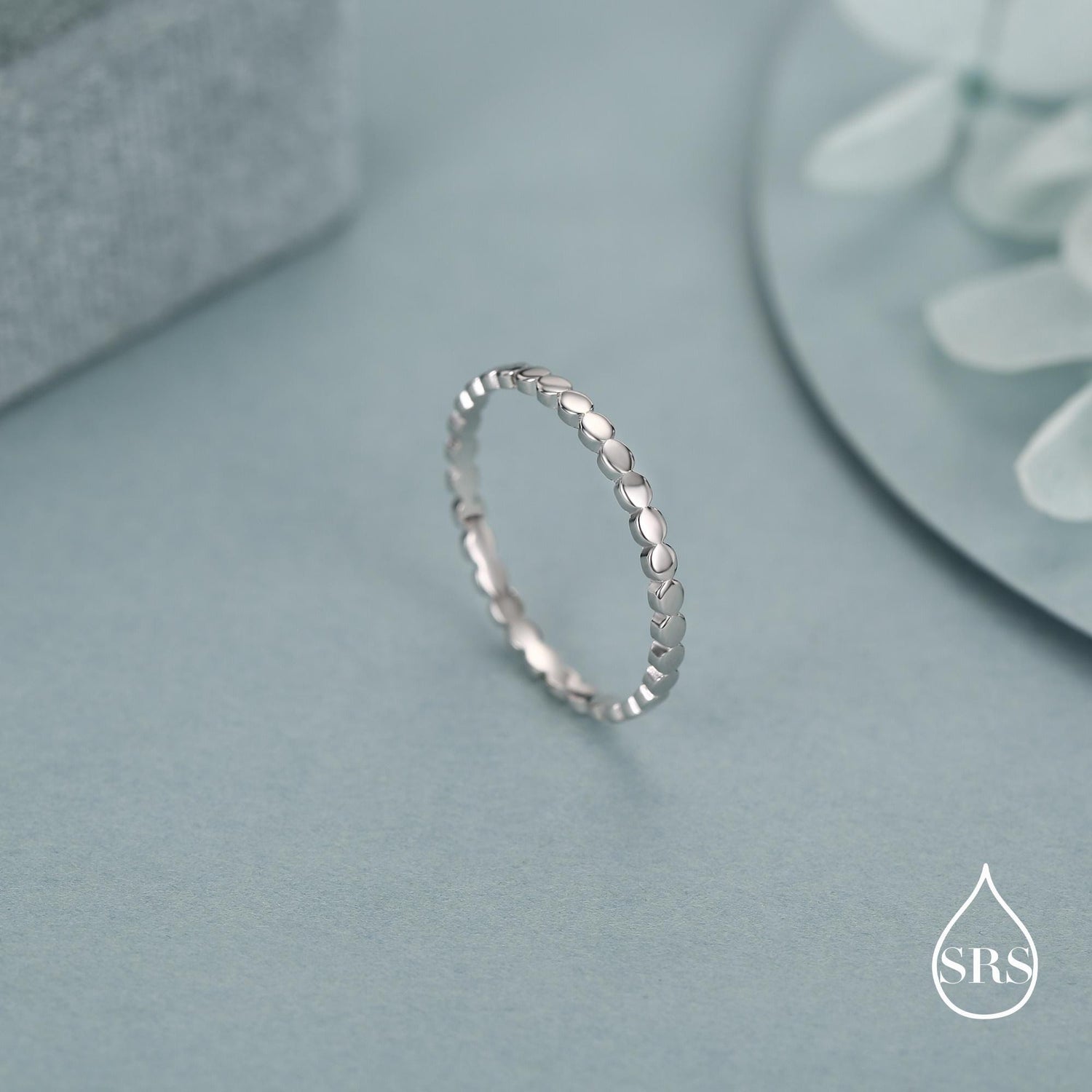 Sterling Silver Beaded Dot Band Ring