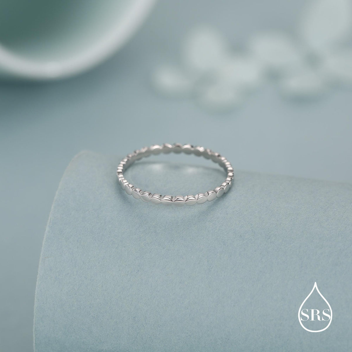 Sterling Silver Beaded Dot Band Ring
