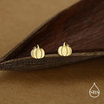 Sterling Silver Pumpkin 18G Screw Back Stud Earring with Ball Backs
