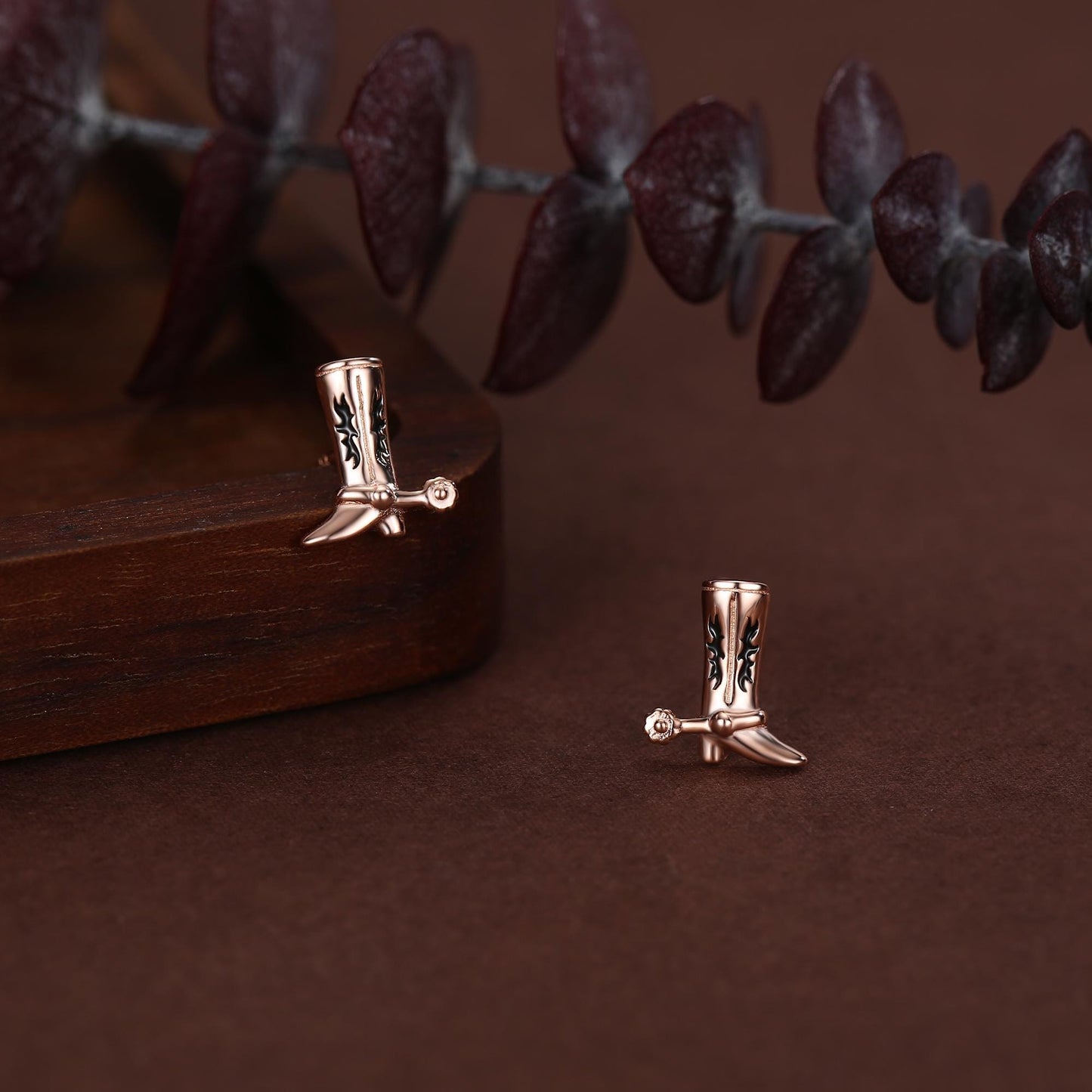 Sterling Silver Cowboy Boot Stud Earrings