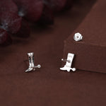 Sterling Silver Cowboy Boot Stud Earrings