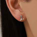 Sterling Silver Cowboy Boot Stud Earrings