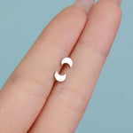 Tiny Little Moon Stud Earrings in Sterling Silver, Silver, Gold or Rose Gold, New Moon Earrings, Small Moon Stud, Moon Earrings