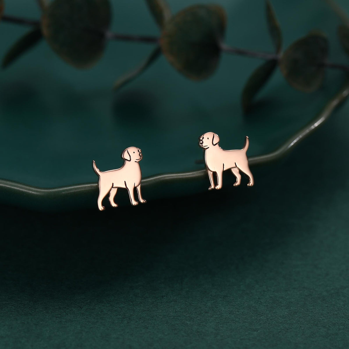 Sterling Silver Labrador / Retriever Puppy Dog Stud Earrings