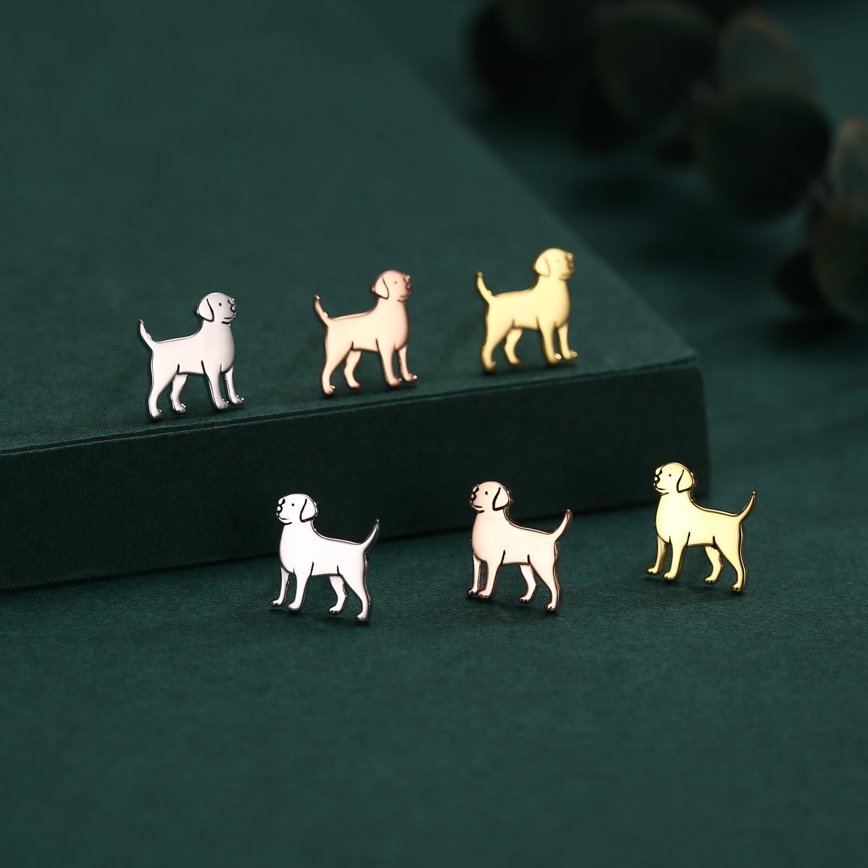 Sterling Silver Labrador / Retriever Puppy Dog Stud Earrings