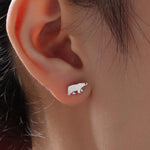 Sterling Silver Polar Bear Stud Earrings, Animal Earrings, Cute and Quirky