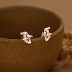 Sterling Silver Chanterelle Mushroom 16G Flat Back Labret Earrings