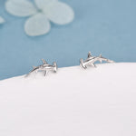 Sterling Silver Hammerhead Shark Screw Back Earrings