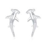 Sterling Silver Hammerhead Shark Stud Earrings