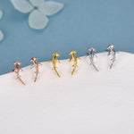 Sterling Silver Hammerhead Shark Screw Back Earrings