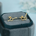 Sterling Silver Serotonin and Dopamine 18G Screw Back Stud Earrings
