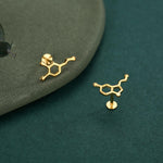 Sterling Silver Serotonin and Dopamine 16G Flat Back Labret Earrings