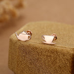 Sterling Silver Teapot and Teacup 16G Mismatched Flat Back Labret Earrings