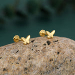 Sterling Silver Butterfly 16G Flat Back Labret Earrings