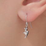 Tiny Bat Wing Drop Earrings in Sterling Silver, Silver or Gold or Rose Gold, Demon Wing Earrings, Devil Wing Earrings, Oxidised Silver