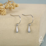 Small Droplet Drop Hook Earrings in Sterling Silver, Silver, Gold or Rose Gold, Waterdrop Dangle Earrings, Raindrop Earrings
