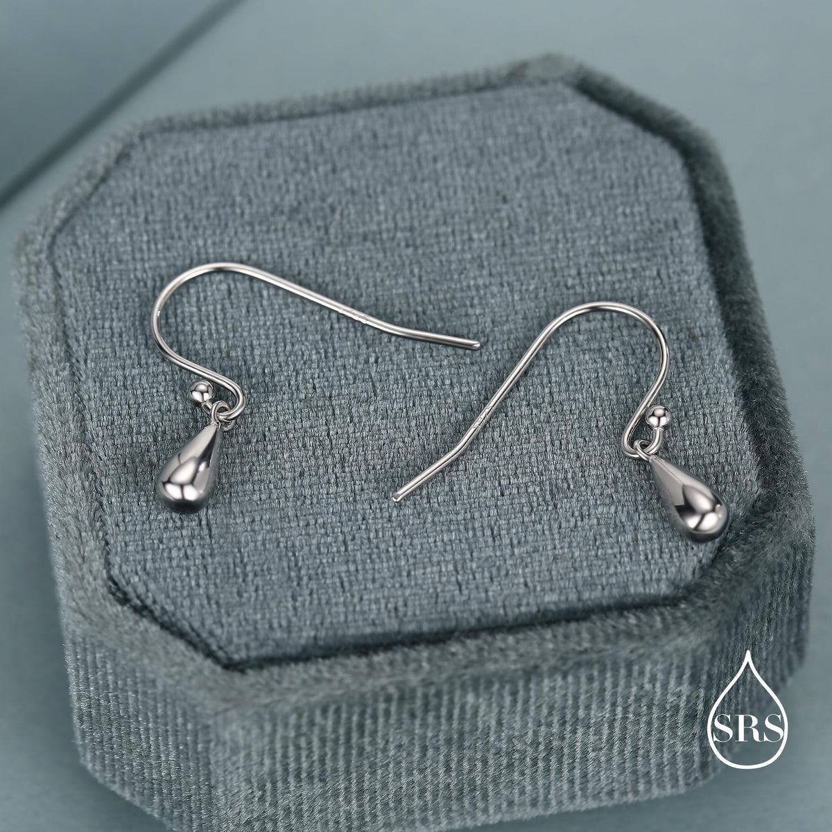 Small Droplet Drop Hook Earrings in Sterling Silver, Silver, Gold or Rose Gold, Waterdrop Dangle Earrings, Raindrop Earrings