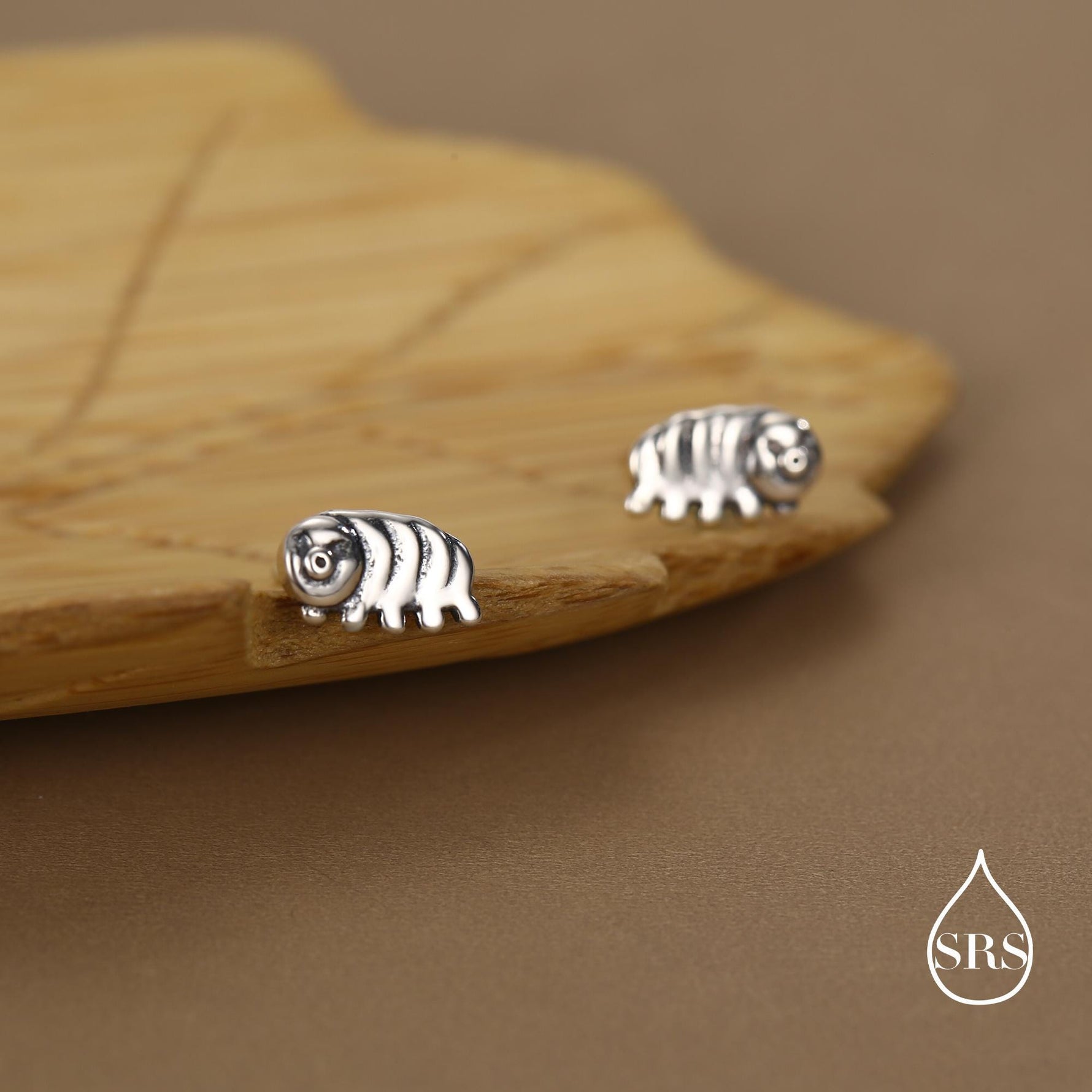 Sterling Silver Water Bear Tardigrade Stud Earrings