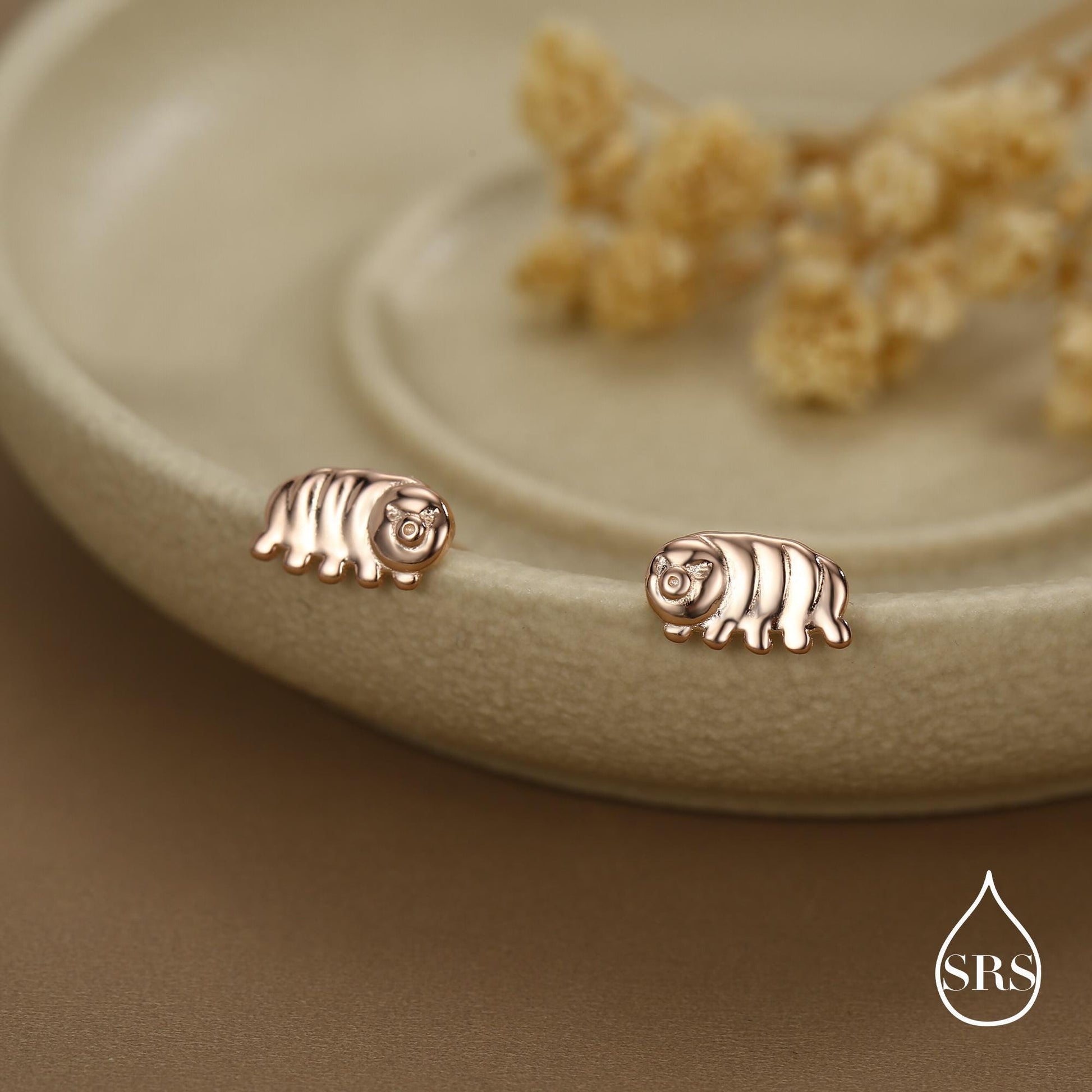 Sterling Silver Water Bear Tardigrade Stud Earrings