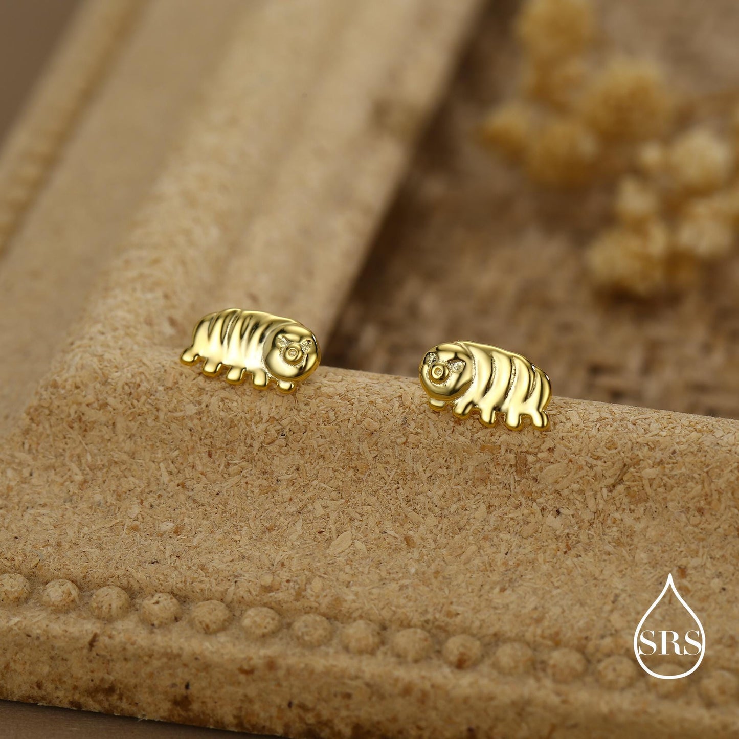 Sterling Silver Water Bear Tardigrade Stud Earrings
