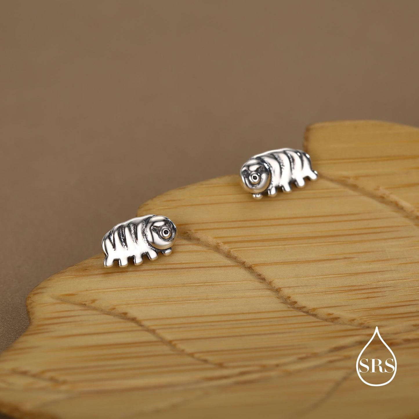 Sterling Silver Water Bear Tardigrade Stud Earrings