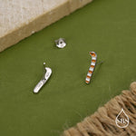 Sterling Silver Enamel Garden Eel Stud Earrings