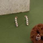 Sterling Silver Enamel Garden Eel Stud Earrings
