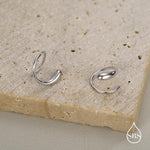 Spiral Hoop Earrings In Sterling Silver, Silver, Gold or Rose Gold, Minimalist Spiral Earrings, Droplet Hoops, Droplet Spirals