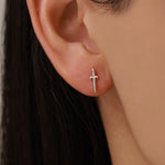 Mismatched Sword and Snake Stud Earrings in Sterling Silver, Silver or Gold Finish, Asymmetric Snake and Sword Earrings