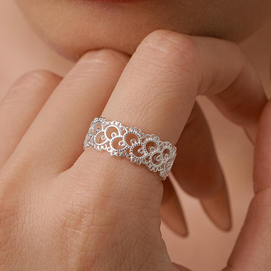 Sterling Silver Lace Filigree Band Ring