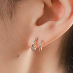 Single Piercing Spiral Hoop Earrings In Sterling Silver, Silver, Gold or Rose Gold, Minimalist Spiral Earrings