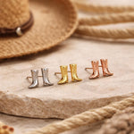 Cowboy Boot Stud Earrings in Sterling Silver, Silver, Gold or Rose Gold, Cowboy Boot Earrings, Cowboy Earrings