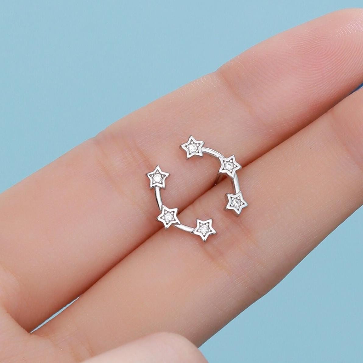 Tiny Star Trio Stud Earrings in Sterling Silver, Silver or Gold or Rose Gold, Three Star Earrings, Tiny Star Earrings, Constellation Earring