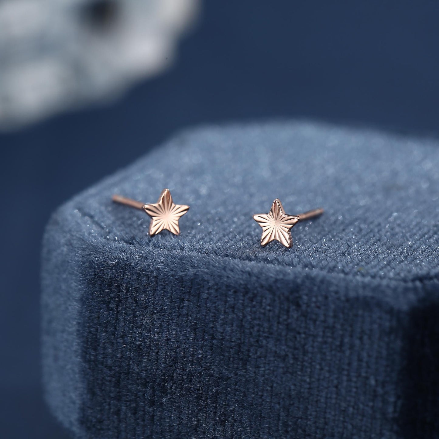 Sterling Silver Sunburst Star Stud Earrings