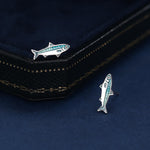 Sterling Silver Sardine Stud Earrings