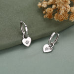 Sterling Silver Starburst Heart Hoop Earrings, Detachable Heart Charm Hoop Earrings, Silver or Gold, Interchangeable and detachable