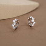 Star Constellation CZ Huggie Hoops in Sterling Silver, Silver or Gold or Rose Gold, 9mm Inner Diameter, CZ Cluster Hoops,