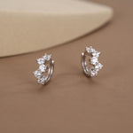 Star Constellation CZ Huggie Hoops in Sterling Silver, Silver or Gold or Rose Gold, 9mm Inner Diameter, CZ Cluster Hoops,