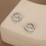 Star Constellation CZ Huggie Hoops in Sterling Silver, Silver or Gold or Rose Gold, 9mm Inner Diameter, CZ Cluster Hoops,