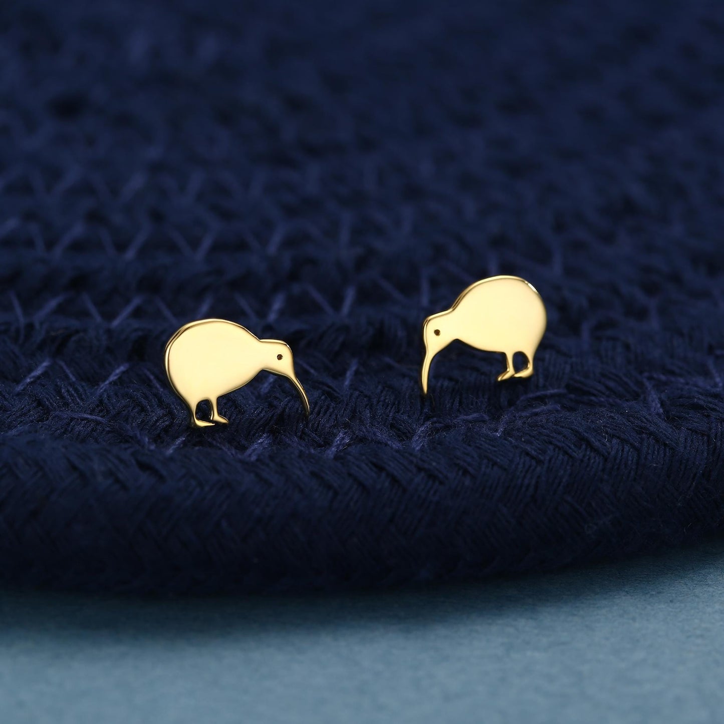 Kiwi Bird Stud Earrings in Sterling Silver, Cute Fun Quirky, Jewellery Gift for Her, Animal Lover, Nature Inspired, New Zealand Native