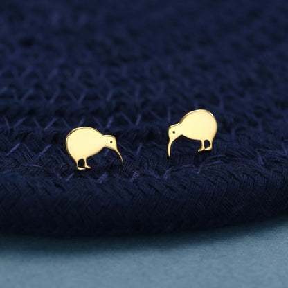 Kiwi Bird Stud Earrings in Sterling Silver, Cute Fun Quirky, Jewellery Gift for Her, Animal Lover, Nature Inspired, New Zealand Native