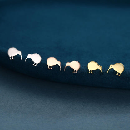 Kiwi Bird Stud Earrings in Sterling Silver, Cute Fun Quirky, Jewellery Gift for Her, Animal Lover, Nature Inspired, New Zealand Native
