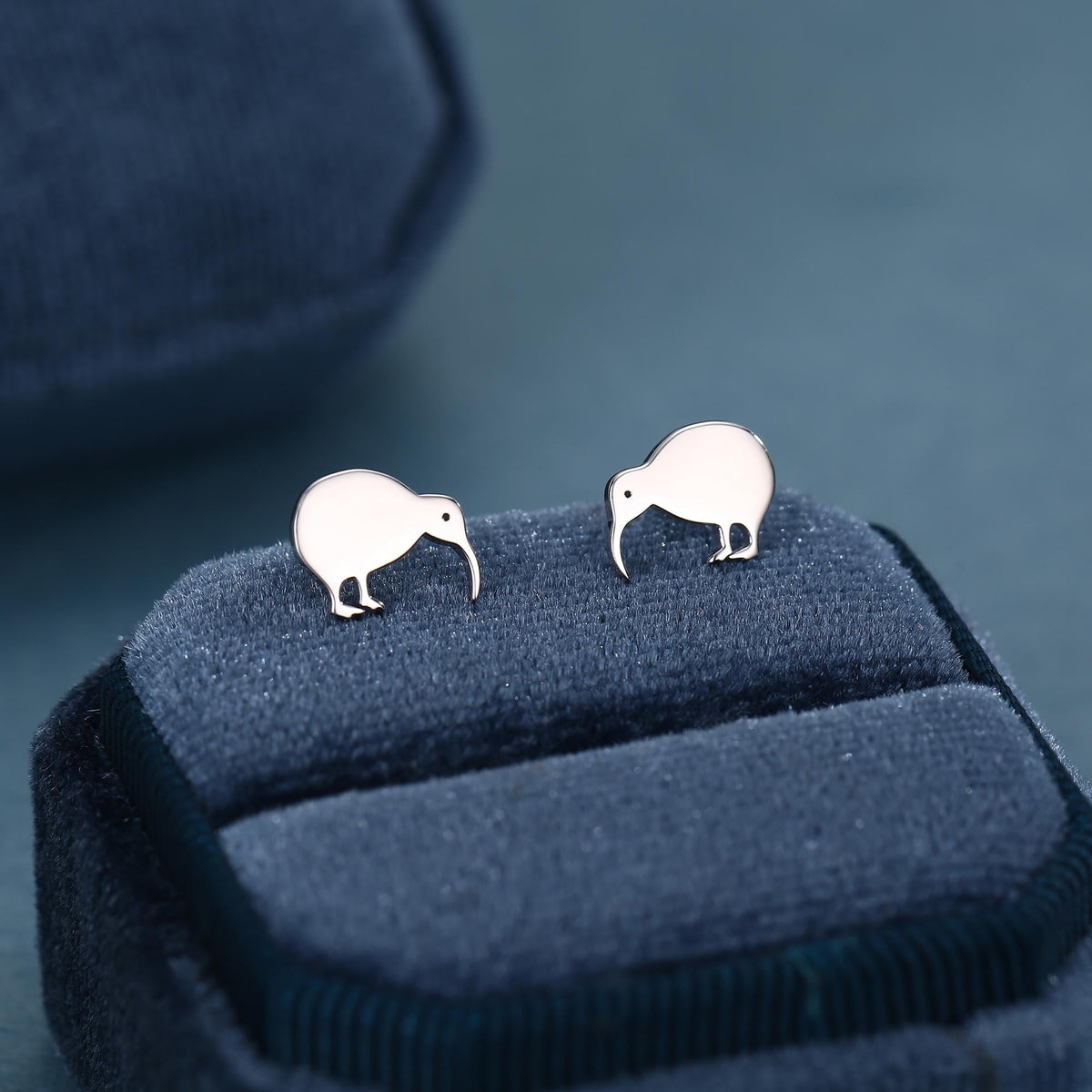 Kiwi Bird Stud Earrings in Sterling Silver, Cute Fun Quirky, Jewellery Gift for Her, Animal Lover, Nature Inspired, New Zealand Native