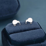 Kiwi Bird Stud Earrings in Sterling Silver, Cute Fun Quirky, Jewellery Gift for Her, Animal Lover, Nature Inspired, New Zealand Native