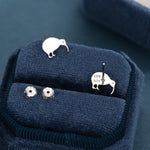 Kiwi Bird Stud Earrings in Sterling Silver, Cute Fun Quirky, Jewellery Gift for Her, Animal Lover, Nature Inspired, New Zealand Native