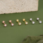 Sterling Silver Tiny Pearl 18G Screw Back Earrings with Ball Backs